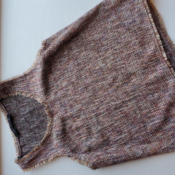 Zara Multicolor Woven Tweed Frayed Fringe Tank M - Picture 1 of 4
